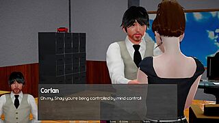In the headmaster's fantasy, the group orgy unfolds with femdom and shaved pussies.