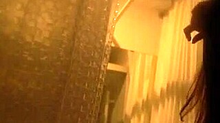 Pretty brunette stepmom receives a surprise during her shower.