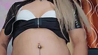 latex transsexual in crossdressing masturbates intriguingly