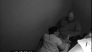 Fat secretary with big boobs gives blowjob to her boss in hidden cam hardcore fucking and cumshot