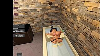Oh wow, fucking that bunny hard in Roblox with big tits bouncing!