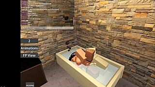 Oh wow, fucking that bunny hard in Roblox with big tits bouncing!