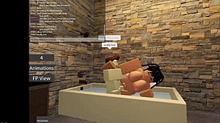 Oh wow, fucking that bunny hard in Roblox with big tits bouncing!