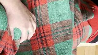 is my shy neighbor licking pussy under the blanket in homemade lesbian sex?
