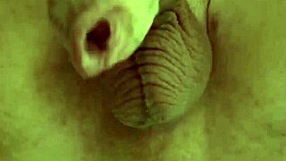 An Uncut Big Tattooed Cock Cums Hands-Free From Hard Anal Prolapse