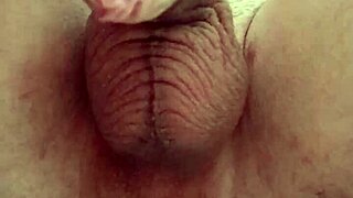 An Uncut Big Tattooed Cock Cums Hands-Free From Hard Anal Prolapse