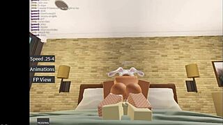 Oh wow, fucking that bunny hard in Roblox with big tits bouncing!