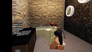 Oh wow, fucking that bunny hard in Roblox with big tits bouncing!