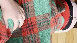 is my shy neighbor licking pussy under the blanket in homemade lesbian sex?