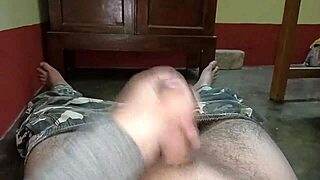 Mature man handles penis fast