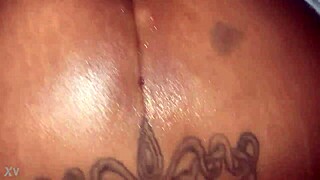 Chocolate bent over doggystyle with wet pussy