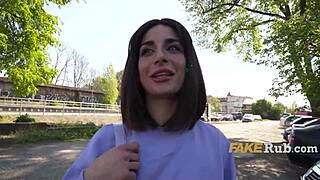 ultra pretty italian girl picked on street for flashing