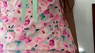 look at this innocent girl in pajamas through spy camera