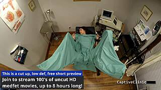 Girl Journalist Kitty Catherine Gets Interrupted in Hospital Backstage with Nurse and Patient