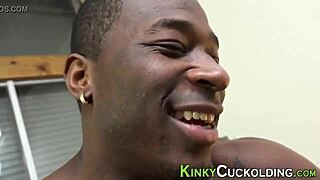 Femdom Babe Sucks Big Black Cock While Bound In Chastity!