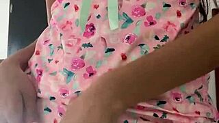 look at this innocent girl in pajamas through spy camera