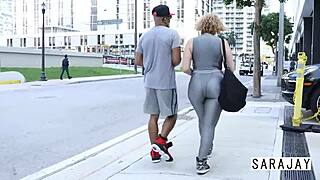 Fit King Noire fucks Cougar Sara Jay's mature pussy in lingerie