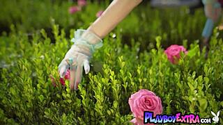 Redhead Newcomer Miranda Strips and Poses in Garden