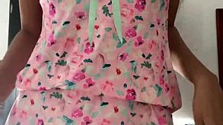 look at this innocent girl in pajamas through spy camera