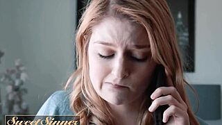 ginger hottie spreads wet pussy for monster cock on professor's bed 😏