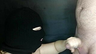 My Step Sisters Hot Mouth Sucks Cock Hidden By Balaclava