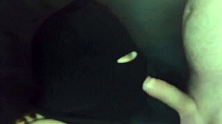 My Step Sisters Hot Mouth Sucks Cock Hidden By Balaclava