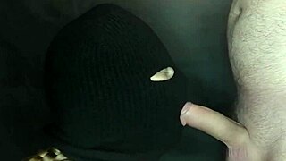 My Step Sisters Hot Mouth Sucks Cock Hidden By Balaclava