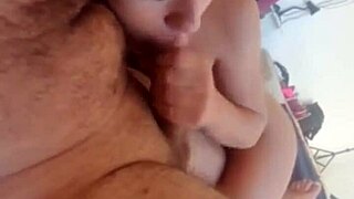 Just saw this hot Brazilian teen sucking cock and flashing her tight pussy.