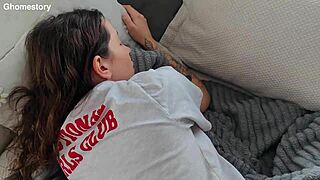 Stepmom Relaxing On Sofa After Party Gets Her Ass Taken Advantage Of