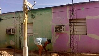 My neighbor can’t resist staring at my big ass in this short dress!