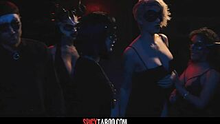 public threesome sex with assfucking and blowjob