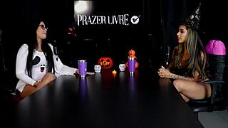 brunette slut shows blowjob and exhibitionism stripping to show tits and pussy after saying she likes to touch herself during sex