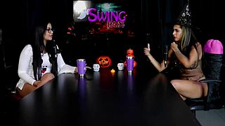 brunette slut shows blowjob and exhibitionism stripping to show tits and pussy after saying she likes to touch herself during sex