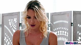 Busty masseuse shocked by butt plug in client's ass
