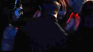 public threesome sex with assfucking and blowjob
