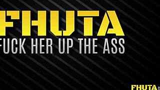 His Dick Barely Fits In Her Small Ass 😲 With Lingerie Ripped.