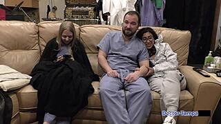 dr tampa examines bratty orphans in a cheerleading physical with jasmine rose