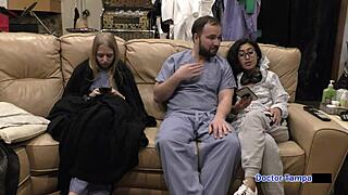 dr tampa examines bratty orphans in a cheerleading physical with jasmine rose