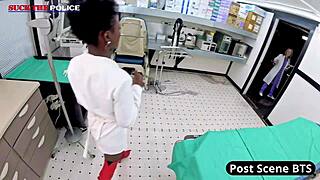 Petite nurse Rina Arem knows charges don't stick if you suck a dick in hospital