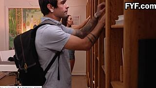 Melissa Stratton craved a massive cock while studying at the library.