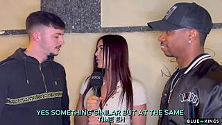 Street ends up in a hard amateur threesome - BBC