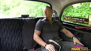 Milf in fake taxi feels big tits and squirts hard