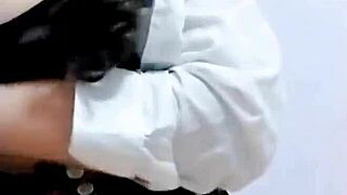 Mexican teen in uniform masturbates to orgasm outdoors