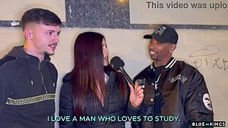 Street ends up in a hard amateur threesome - BBC