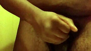 Stroking a big black monster cock with intense masturbation