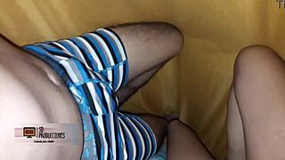 My stepsister enters my room for sex under the sheets.