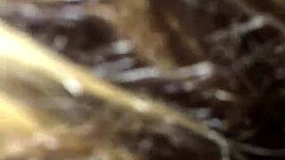 In a casual outdoor encounter, the young cock penetrates the mature blonde while she's still wearing her tampon.