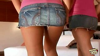 hey, watch these cute blonde and brunette girls kiss seductively, then he joins for an erotic anal threesome with facial cumshots
