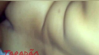 Saggy-titted old babe licks and worships huge ass during humiliating handjob massage