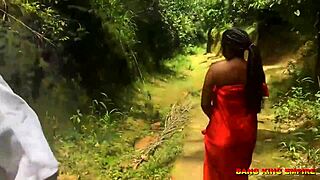 this indian desi college girlfriend gets fucked hard outdoors in the bush by her lover couple style